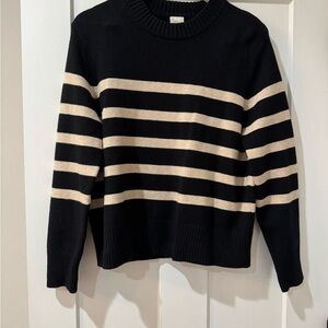 A New Day Black and Cream Crew Neck Sweater